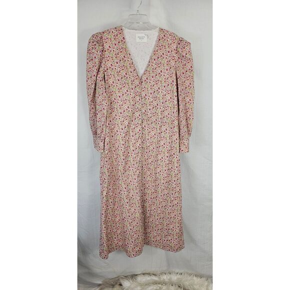 Hyacinth House Nellie Maxi Dress XL Floral Pink Long Sleeve Button Up NO BELT! - Picture 2 of 11